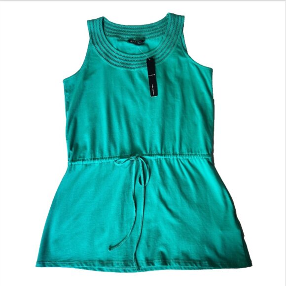 Nicole Miller Original Women's Top Tied Waist Size Medium Green Sleeveless New - Picture 3 of 10